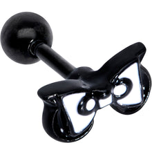 Load image into Gallery viewer, 16G 1/4 Black White Formal Bow Cartilage Tragus Earring