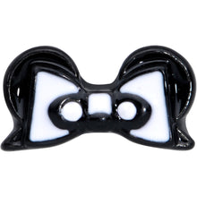 Load image into Gallery viewer, 16G 1/4 Black White Formal Bow Cartilage Tragus Earring