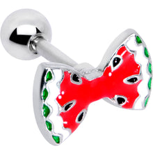 Load image into Gallery viewer, 16G 1/4 Red Fruit Watermelon Bow Cartilage Tragus Earring