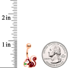Load image into Gallery viewer, Rose Gold Tone Snacking Squirrel Belly Ring