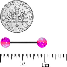 Load image into Gallery viewer, Pink Purple UV Glow Acrylic Ball Barbell Tongue Ring