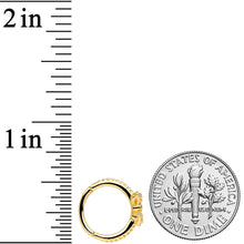 Load image into Gallery viewer, 16G 3/8 Clear CZ Gem Gold Tone Bow Hinged Segment Ring