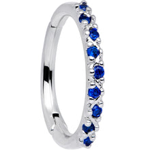 Load image into Gallery viewer, 16G 3/8 Blue CZ Gem Zig Zag Hinged Segment Ring