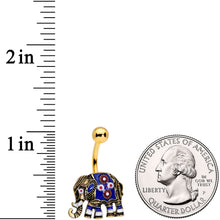 Load image into Gallery viewer, Gold Tone Rococo Elephant Belly Ring