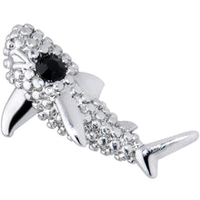 Load image into Gallery viewer, 16G 5/16 Black Gem Shark Labret Monroe Tragus