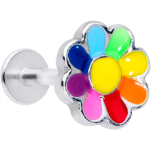 Load image into Gallery viewer, 16G 5/16 Rainbow Hippie Flower Cartilage Labret Monroe Tragus
