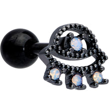 Load image into Gallery viewer, 16G 1/4 Black White Faux Opal UFO Cartilage Tragus
