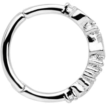 Load image into Gallery viewer, 16G 3/8 Clear CZ Gem Tears Hearts Hinged Segment Ring