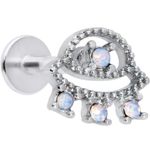 Load image into Gallery viewer, 16G 5/16 White Faux Opal UFO Labret Monroe Tragus