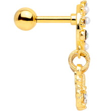 Load image into Gallery viewer, 16G 1/4 Aurora CZ Gold Tone Dreamcatcher Feather Dangle Cartilage