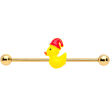 Load image into Gallery viewer, 14G Gold Tone Sleepy Duck Industrial Barbell 38mm