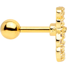 Load image into Gallery viewer, 16G 1/4 Clear Gem Gold Tone Teddy Bear Cartilage Tragus