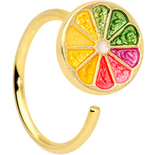 Load image into Gallery viewer, 20G 5/16 Gold Tone Rainbow Grapefruit Nose Hoop