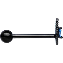 Load image into Gallery viewer, Aqua Gem Black Alien Barbell Tongue Ring