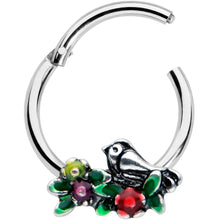 Load image into Gallery viewer, 16G 3/8 Perching Bird Cartilage Hinged Segment Ring
