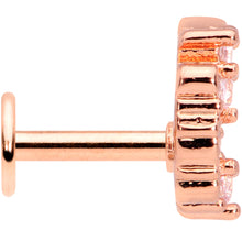 Load image into Gallery viewer, 16G 1/4 Clear CZ Gem Rose Gold Tone Elegant Labret Monroe Tragus