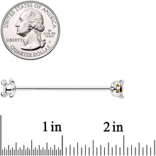 Load image into Gallery viewer, 14G Yellow Gem Teddy Bear Industrial Barbell 38mm