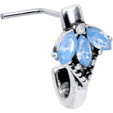 Load image into Gallery viewer, 20G 5/16 Blue Faux Opal L Shaped Faux Hoop Nose Ring
