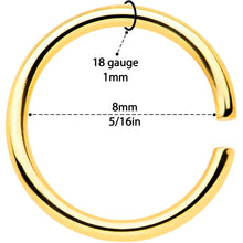 Load image into Gallery viewer, 18G 5/16 Gold Tone Anodized Seamless Circular Ring Set of 12