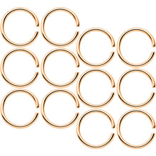 Load image into Gallery viewer, 18G 5/16 Rose Gold Tone Anodized Seamless Circular Ring Set of 12