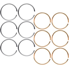 Load image into Gallery viewer, 22G 5/16 Steel Rose Gold Tone Anodized Seamless Circular Ring Set of 12
