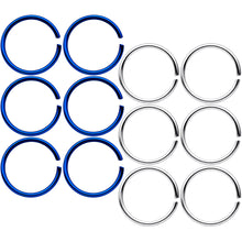 Load image into Gallery viewer, 20G 5/16 Blue Anodized Steel Seamless Nose Hoop Set of 12