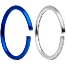 Load image into Gallery viewer, 20G 5/16 Blue Anodized Steel Seamless Nose Hoop Set of 12