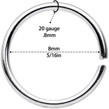 Load image into Gallery viewer, 20G 5/16 Blue Anodized Steel Seamless Nose Hoop Set of 12