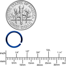 Load image into Gallery viewer, 18G 5/16 Blue Anodized Steel Seamless Nose Hoop Set of 12