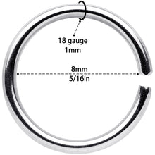 Load image into Gallery viewer, 18G 5/16 Blue Anodized Steel Seamless Nose Hoop Set of 12