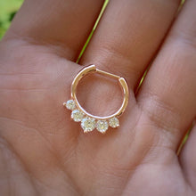 Load image into Gallery viewer, 16G 1/4 Clear Gem Rose Gold IP Luxe Cartilage Clicker