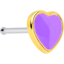Load image into Gallery viewer, 20G 5/16 Purple Heart Valentines Day Nose Bone