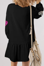 Load image into Gallery viewer, Cute Heart Round Neck Long Sleeve Mini Dress Stylish Dress for Women Girls Simple Charming Dress