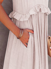 Load image into Gallery viewer, Romantic Ruffled Sleeveless Tiered Maxi Dress with Pockets Elegant & Chic Statement Beautiful Design Dress