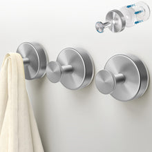 Load image into Gallery viewer, 2-Pack: Strong Suction Cup Hooks – Silver Brushed Stainless Steel, No Drilling Required