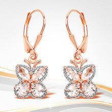 Load image into Gallery viewer, 18K Rose Gold Plated 1.88 Carat Genuine Morganite .925 Sterling Silver Earrings