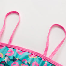 Load image into Gallery viewer, 3-16Y Cartoon Two-piece Girls Swimwear Ruffle Swimsuit Bikini Set One Shoulder Beachwear Princess Two Piece Bathing Suit Children Swimwear Girls Swimsuit Bikini Set