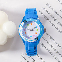 Load image into Gallery viewer, Kids Quartz Watches 50M Waterproof Analog Wristwatches Jelly Clock Students Watch Children PU Band Watch Childrens Analog Wrist Watch With Protective Design Simple Watch For Girls And Boys