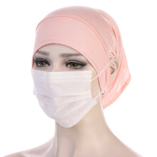 Load image into Gallery viewer, NEW Soft Cotton Hijab Breathable Turban Tie Under Scarf Elegant Ear Hole Stretch Inner Hijabs Lightweight Turban Round Front Under Hijab Caps Female Turban Bonnet
