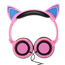 Load image into Gallery viewer, Luxury New Popular Esonstyle Kids Headphones Over Ear with LED Glowing Cat Ears,Safe Wired Kids Headsets 85dB Volume Limited, Food Grade Silicone, 3.5mm Aux Jack, Cat-Inspired Purple Headphones for Girls and Kids
