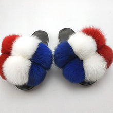 Load image into Gallery viewer, New SeasonSummer Women Slippers Faux Fur Slides For Women Fluffy Slippers House Shoes Woman Slippers Open Toe Fuzzy Fur Slippers Girls Fluffy House Slides Outdoor Indoor Slippers