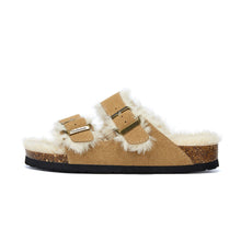 Load image into Gallery viewer, New Cotton Wool Shoes Double Buckle Belt Wool Shoes Indoor Outdoor Wear Warm Slippers Comfy Soft Women Slippers Fur Lined Orthopedic Indoor House Shoes With Adjustable Buckle