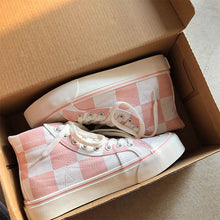 Load image into Gallery viewer, Pink Women's Luxury Canvas Sneakers Flats New Casual Tennis Basketball Canvas Shoes High-top Fashion Sneakers Slip On Walking Shoe Athletic Shoes For Gym Running Work