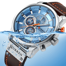 Load image into Gallery viewer, Men's Waterproof Elegant Sport Watch With Chronometers Day View, Leather Belts And Hardlex Scratch Resistant Glass Perfect Gift For Him