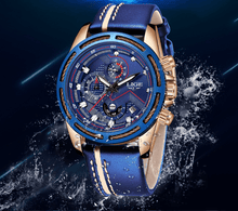 Load image into Gallery viewer, Waterproof Men's Sports Watch With Leather Transparent Belts, Chronometers Day View Perfect Gift