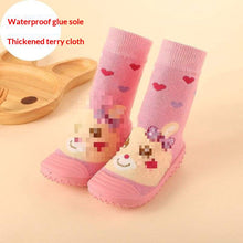 Load image into Gallery viewer, Newborn Baby Boys/Girls Socks With Anti-Slip Soft Rubber Soled Outdoor Foot Socks Animal Carton Floor Booties Socks For Kids