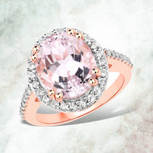 Load image into Gallery viewer, 6.94 Carat Genuine Kunzite and White Topaz .925 Sterling Silver Ring