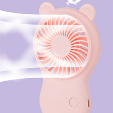 Load image into Gallery viewer, Handheld Pocket Mini Fan Portable With Bracket USB Mini Fan Portable Pocket Fan Cartoon Handheld Desktop Rechargeable Standing Fan Three Gear Wind Speed Regulation Battery Operated USB Small Fan with 3 Speeds for Home Office Car Outdoor Travel