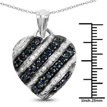Load image into Gallery viewer, 1.55 Carat Genuine Blue Sapphire and White Topaz .925 Sterling Silver Pendant