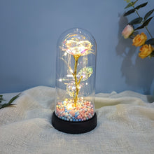Load image into Gallery viewer, 1pc Glow-in-the-Dark Rose Flower Decoration with LED-like Glow - Elegant Tabletop Centerpiece in Clear Dome, Battery-Powered (AAA Not Included) - Perfect Gift for Valentine's, Mother'S Day, Weddings, Birthdays, Christmas - Wo